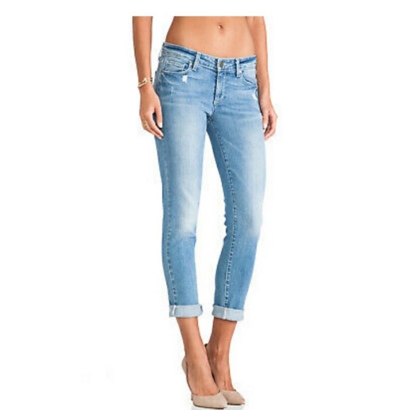 Paige Skyline Ankle Peg Skinny Jeans Lightwash Blue Denim Size 32/14 Nice! - Picture 2 of 6